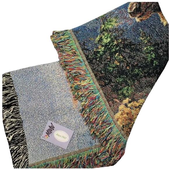 Siskiyou Bluff Elk Cotton Tapestry Throw Blanket Job 12:10 NEW Made in USA - Picture 3 of 11
